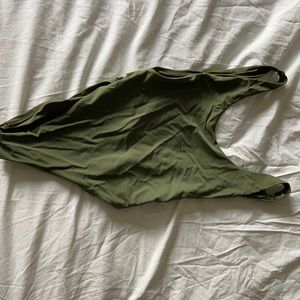 Green one piece bathing suit